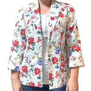 Berg-Ray Frocks Floral Lightweight Blazer 80s Union Tag